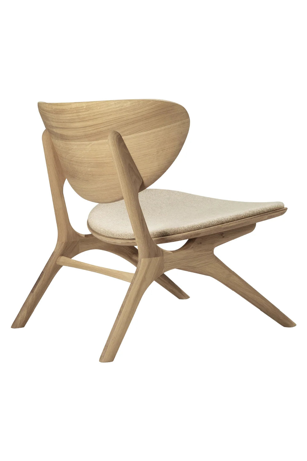 Luxury Solid Oak Curved Lounge Chair Modern Italian Style for Villa