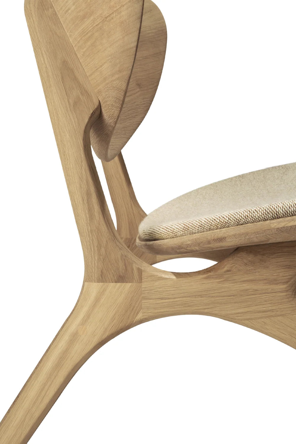 Luxury Solid Oak Curved Lounge Chair Modern Italian Style for Villa