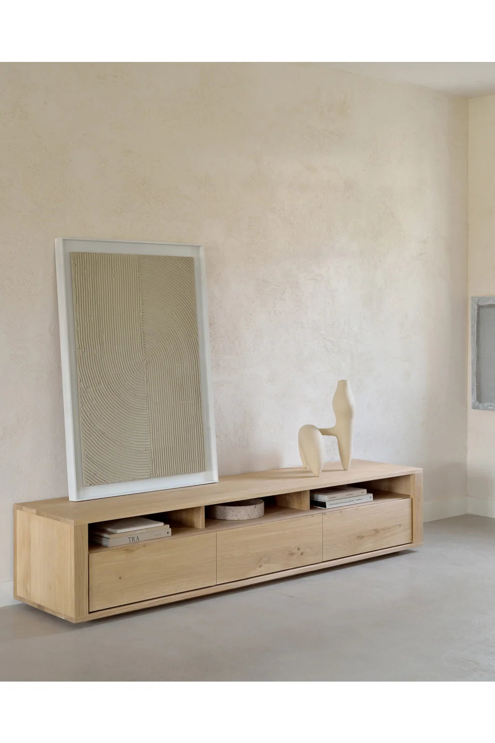 Luxury Solid Oak Media Unit Modern Italian Style for Villa