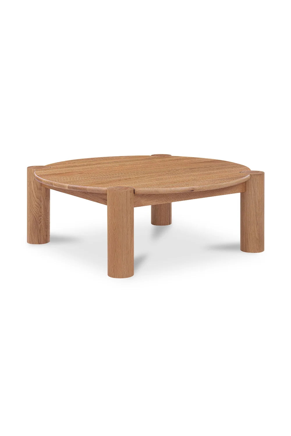 Luxury Solid Oak Round Coffee Table Modern Italian Style for Villa