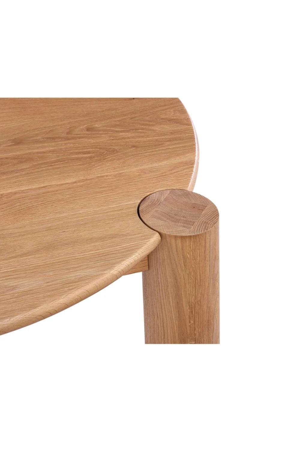 Luxury Solid Oak Round Coffee Table Modern Italian Style for Villa