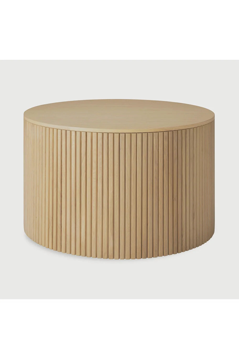 Luxury Solid Oak Round Storage Coffee Table Modern Italian Style for Villa