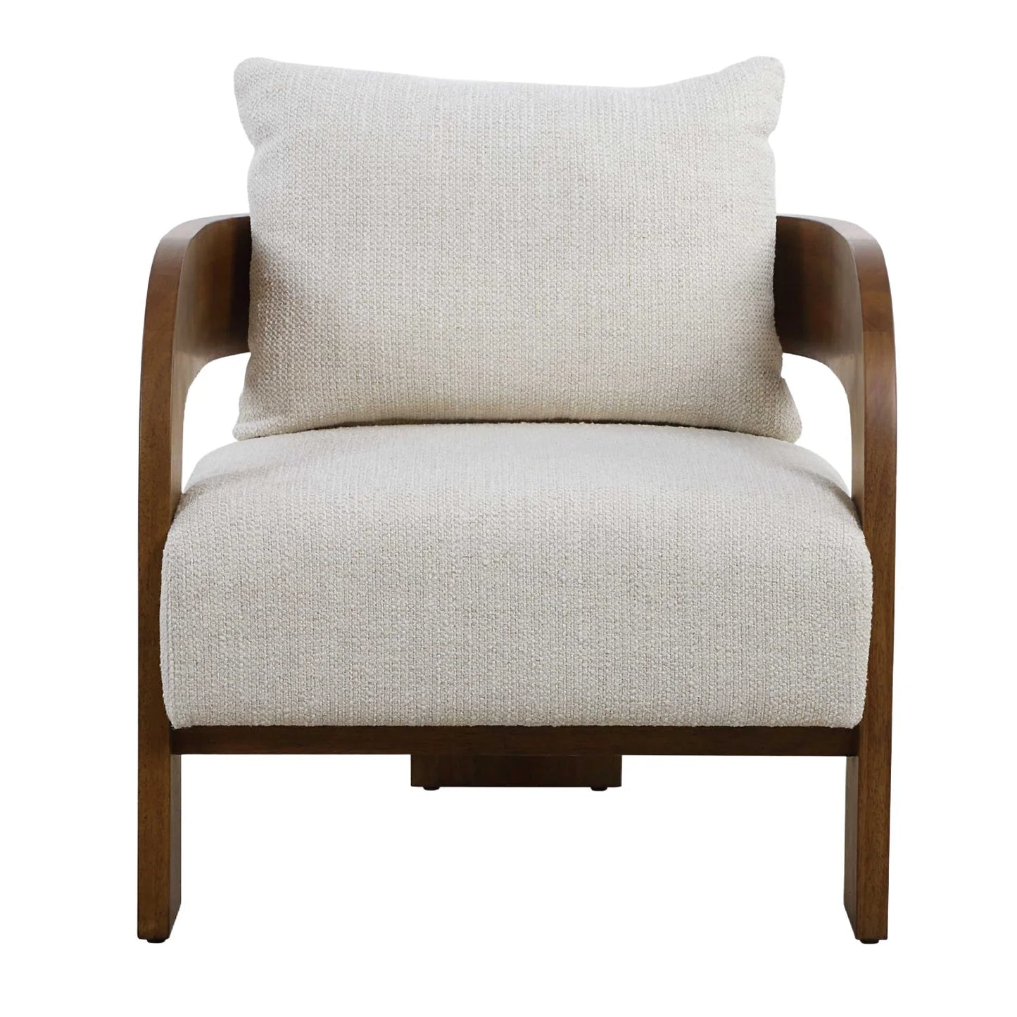 Luxury Solid Oak T-Back Accent Chair European Style for Villa