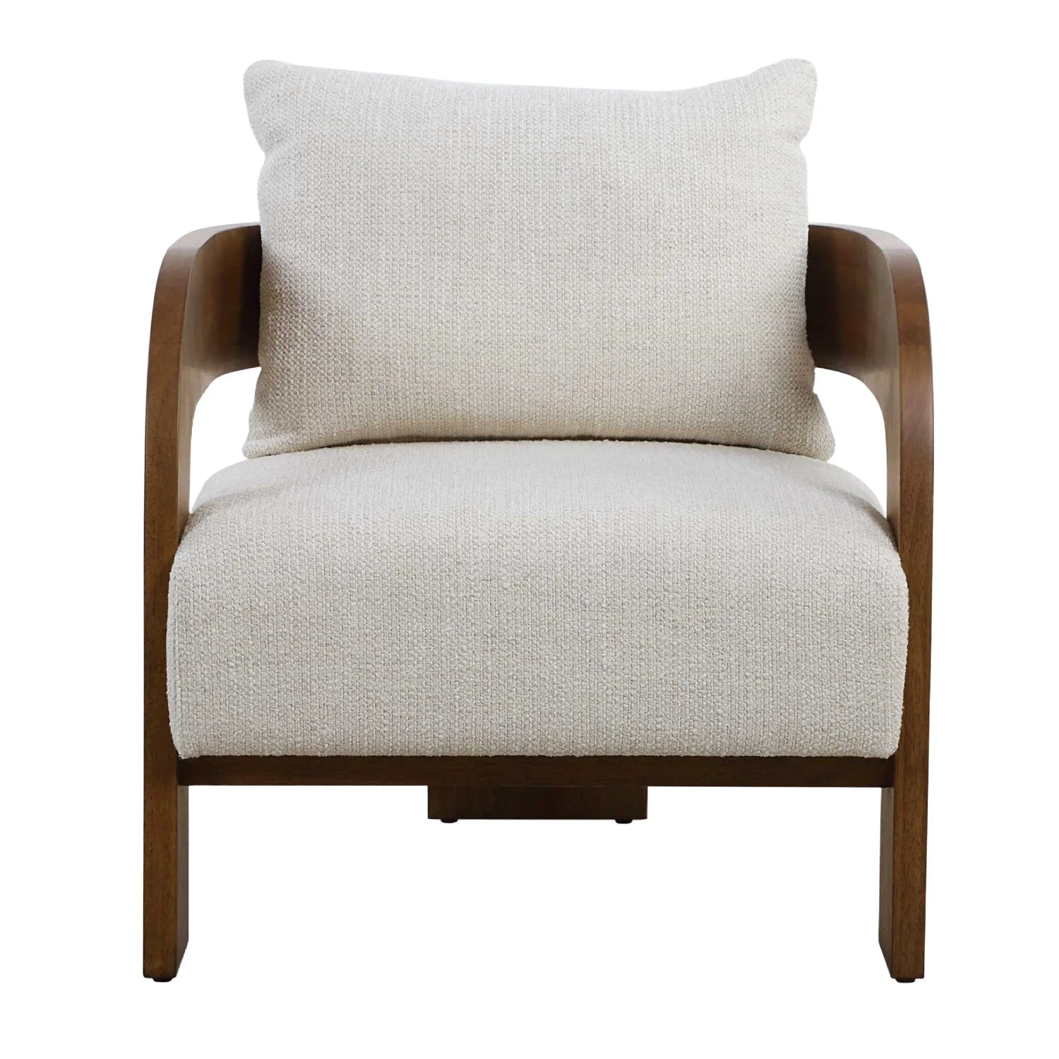 Luxury Solid Oak T-Back Accent Chair European Style for Villa