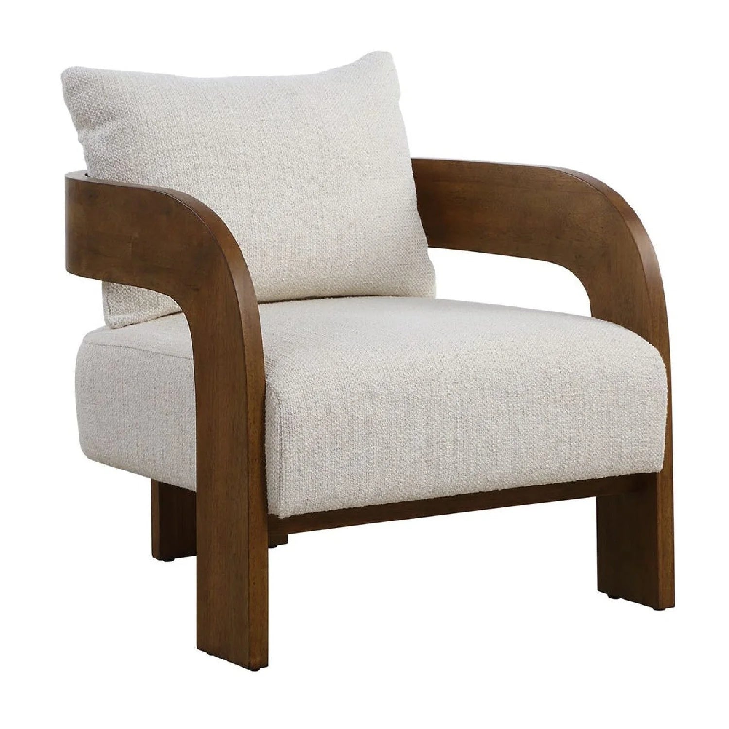 Luxury Solid Oak T-Back Accent Chair European Style for Villa