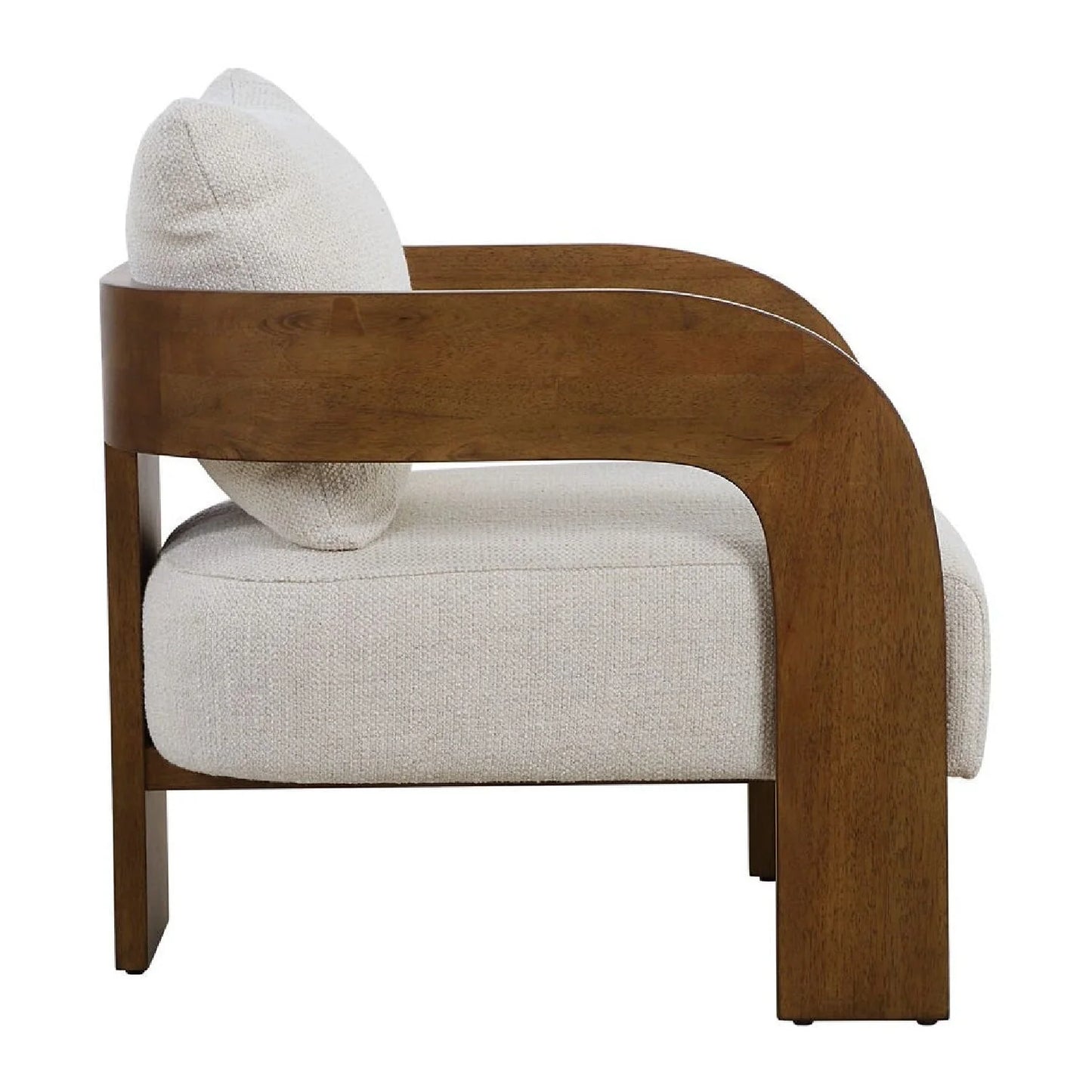 Luxury Solid Oak T-Back Accent Chair European Style for Villa