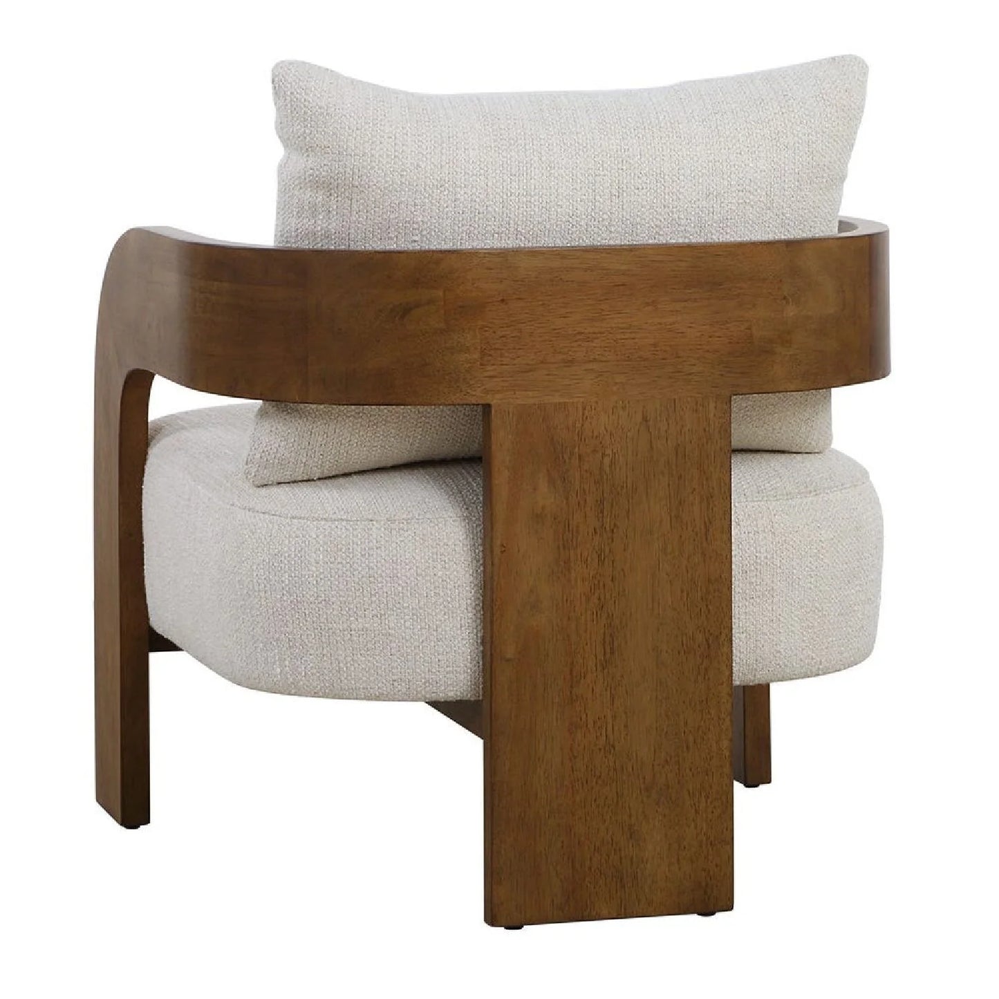 Luxury Solid Oak T-Back Accent Chair European Style for Villa