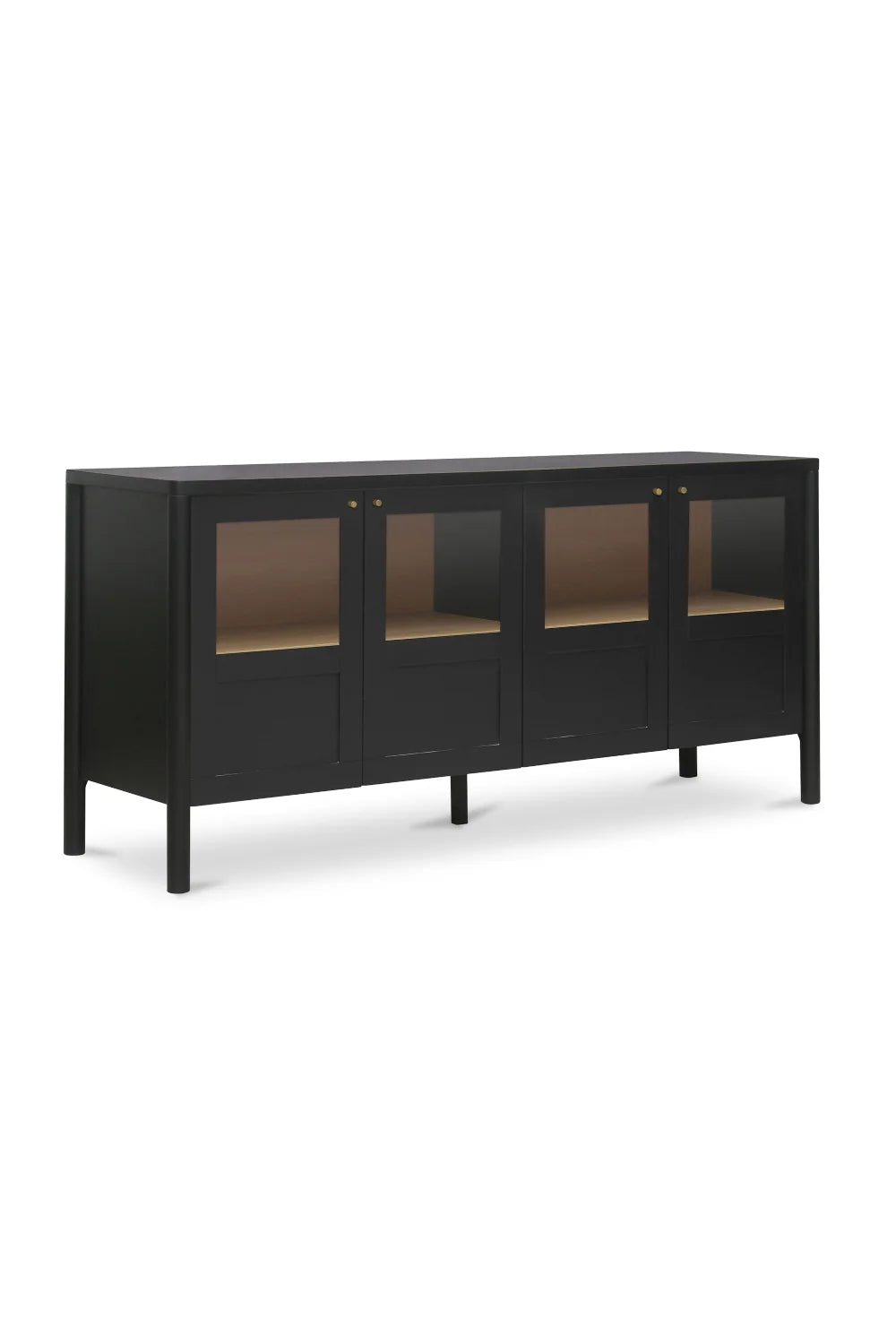 Luxury Solid Pine 4-Door Sideboard European Style for Villa