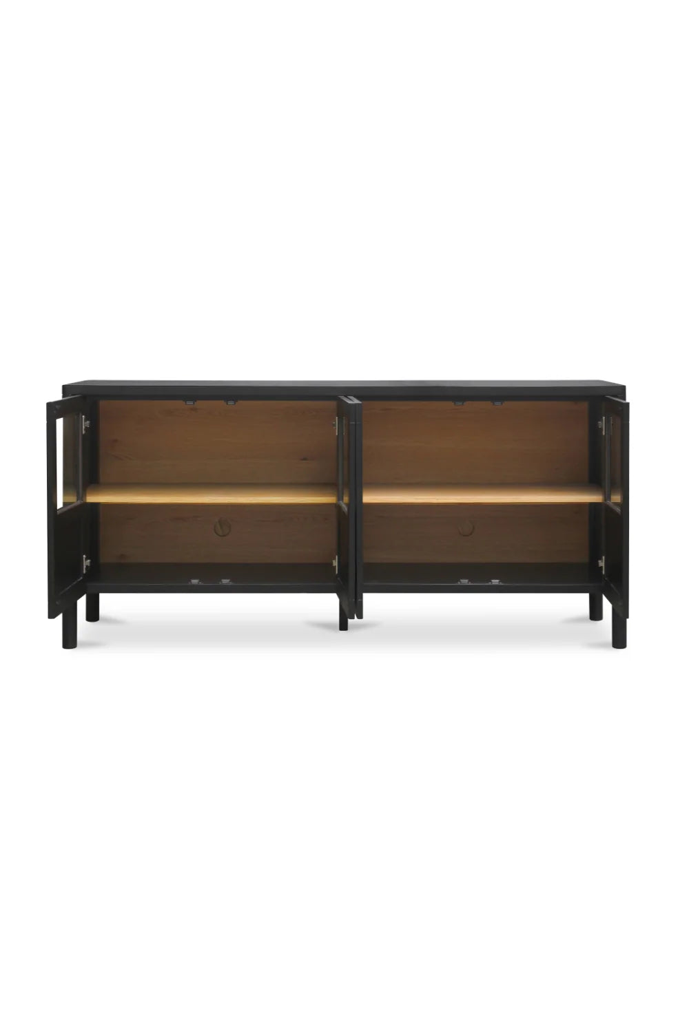 Luxury Solid Pine 4-Door Sideboard European Style for Villa