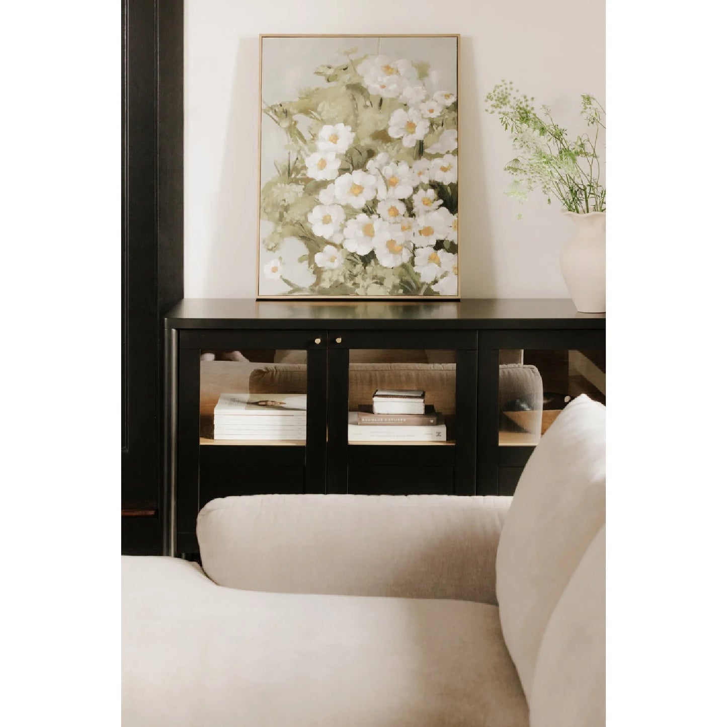 Luxury Solid Pine 4-Door Sideboard European Style for Villa