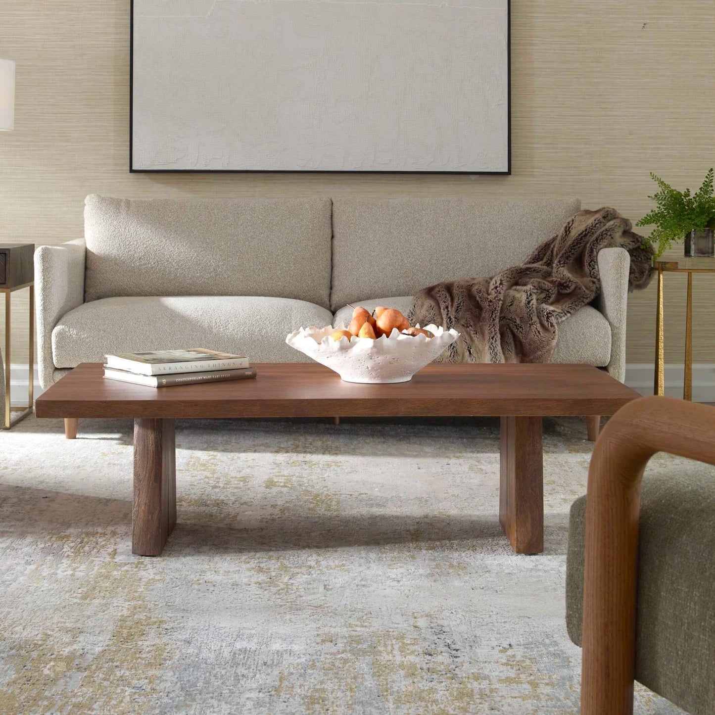 Luxury Solid Suar Wood Coffee Table Modern Italian Style for Villa