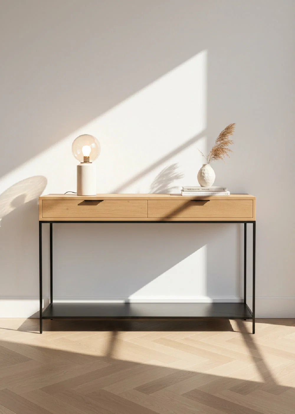 Luxury Solid Teak Wood Console Table Modern Italian Style for Villa