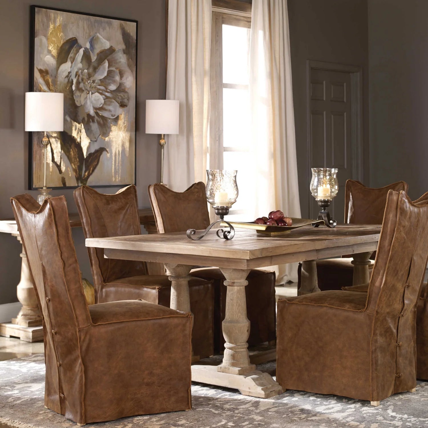 Luxury Solid Wood Rectangular Dining Table Modern Italian Style for Villa