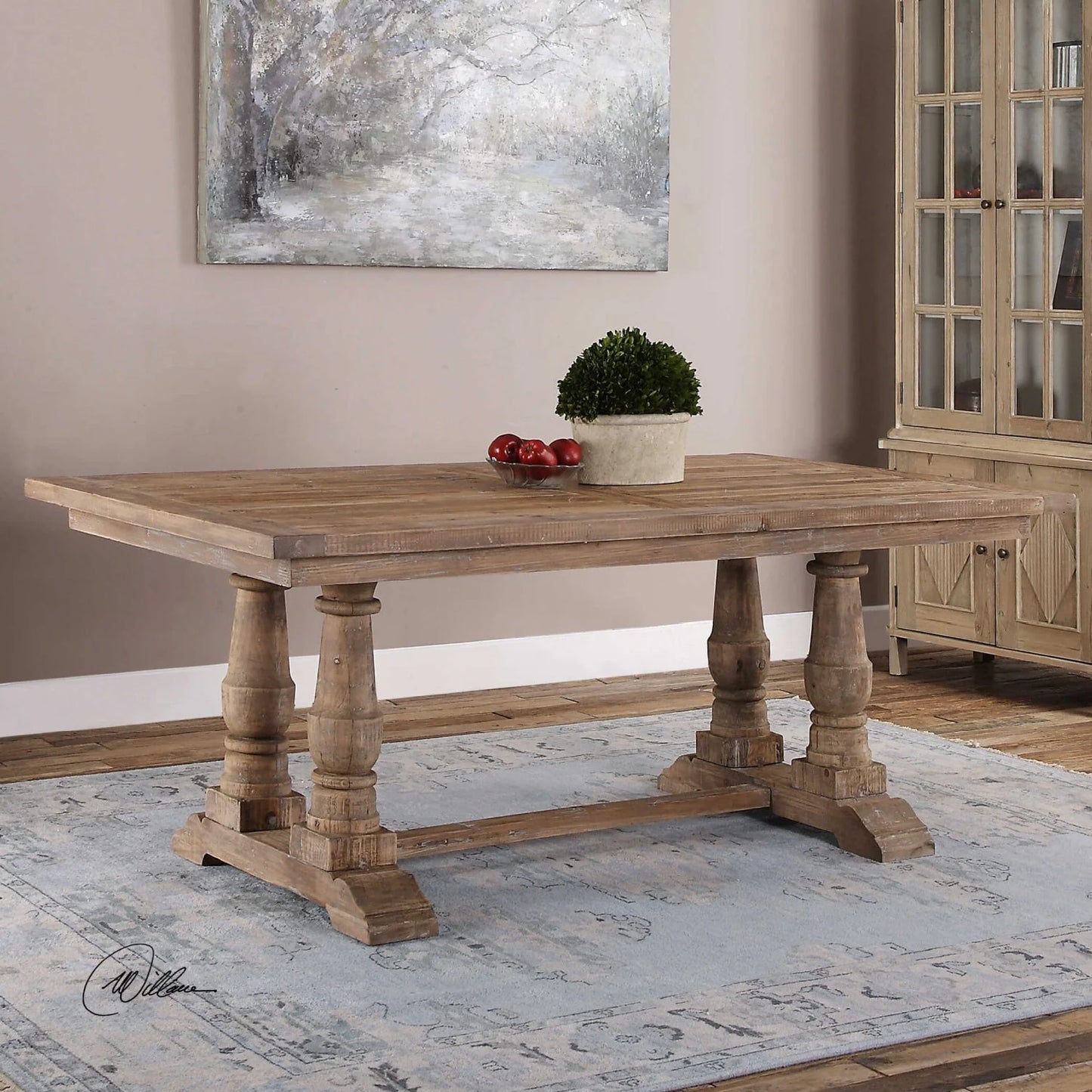 Luxury Solid Wood Rectangular Dining Table Modern Italian Style for Villa