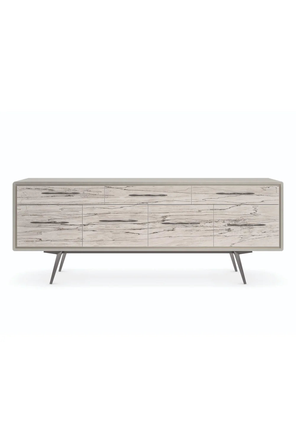 Luxury Spalted Maple 4-Door Sideboard European Style for Villa