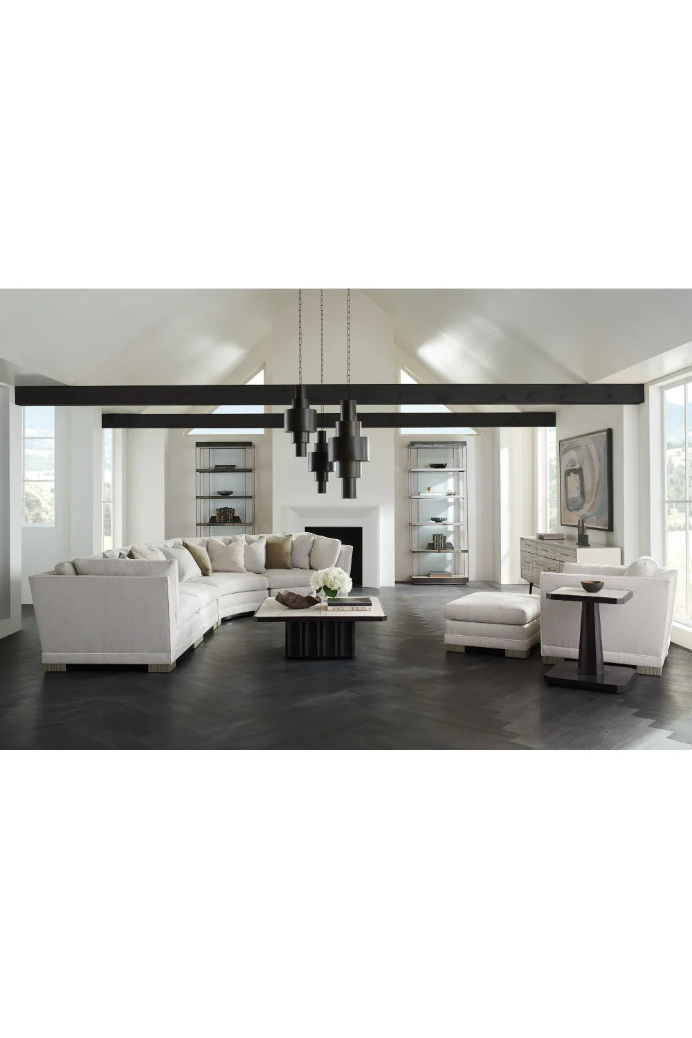 Luxury Spalted Maple 4-Door Sideboard European Style for Villa