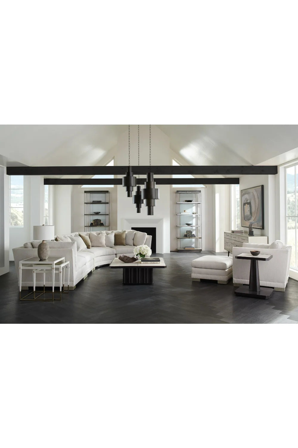 Luxury Spalted Maple 4-Door Sideboard European Style for Villa