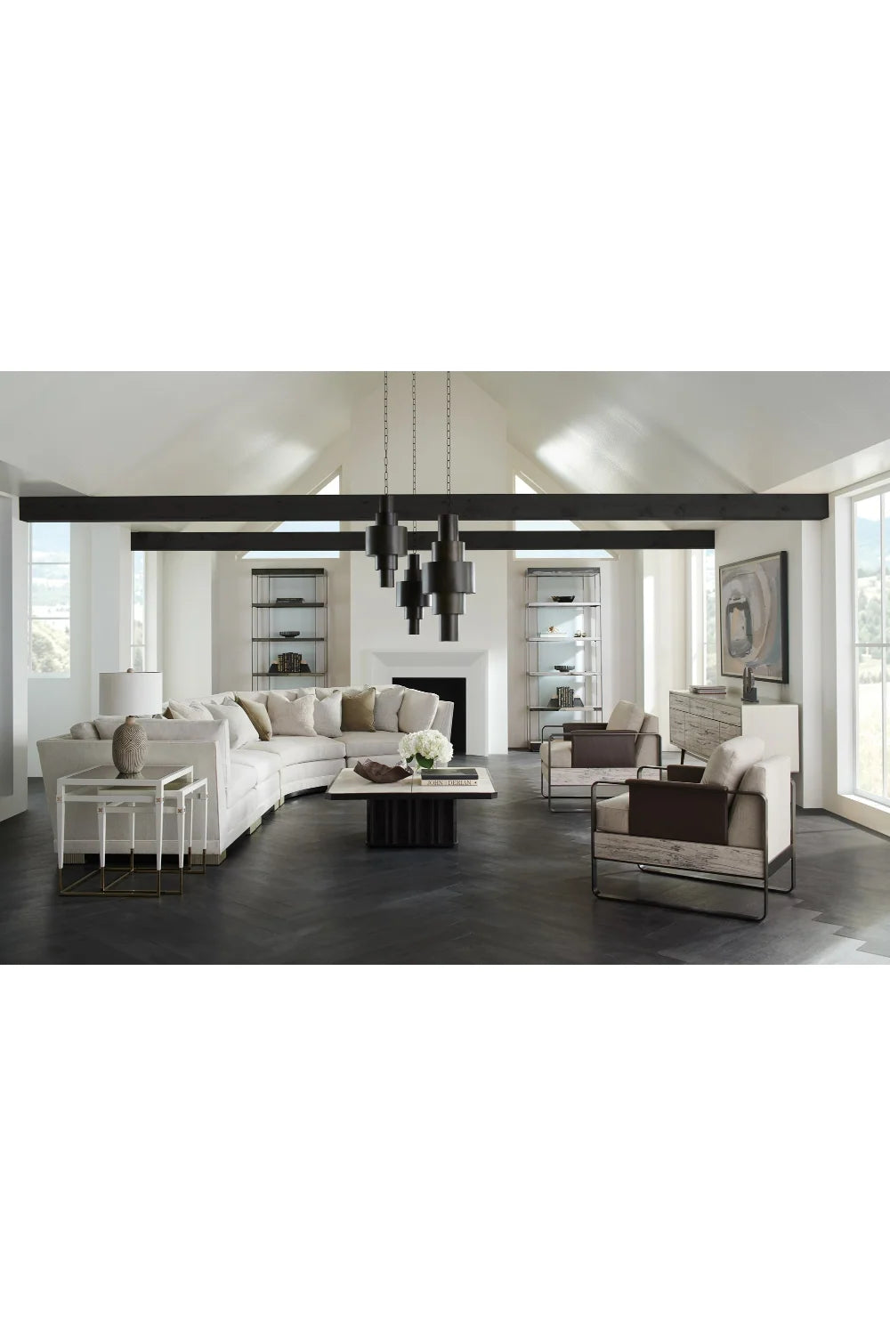 Luxury Spalted Maple 4-Door Sideboard European Style for Villa