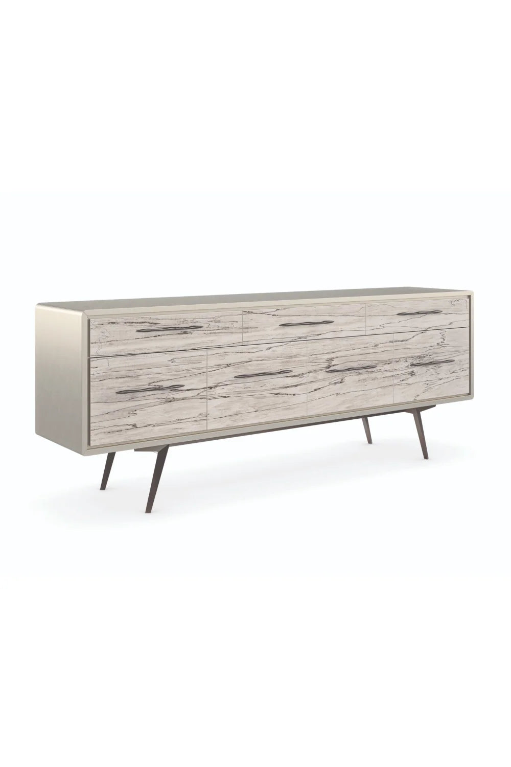 Luxury Spalted Maple 4-Door Sideboard European Style for Villa