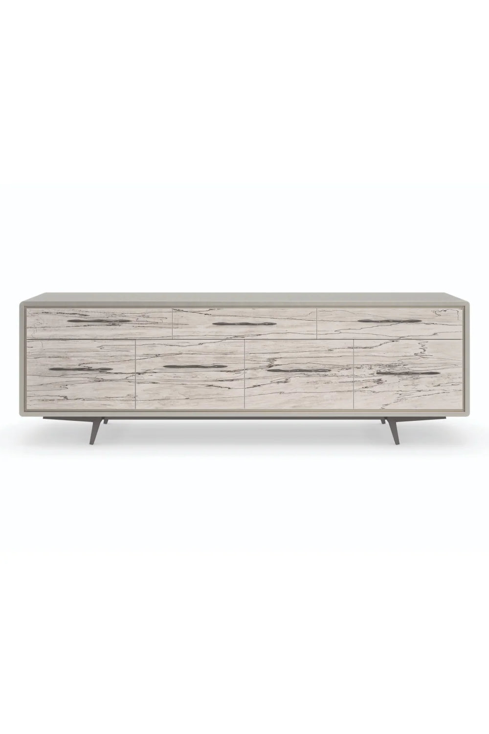 Luxury Spalted Maple 4-Door Sideboard European Style for Villa