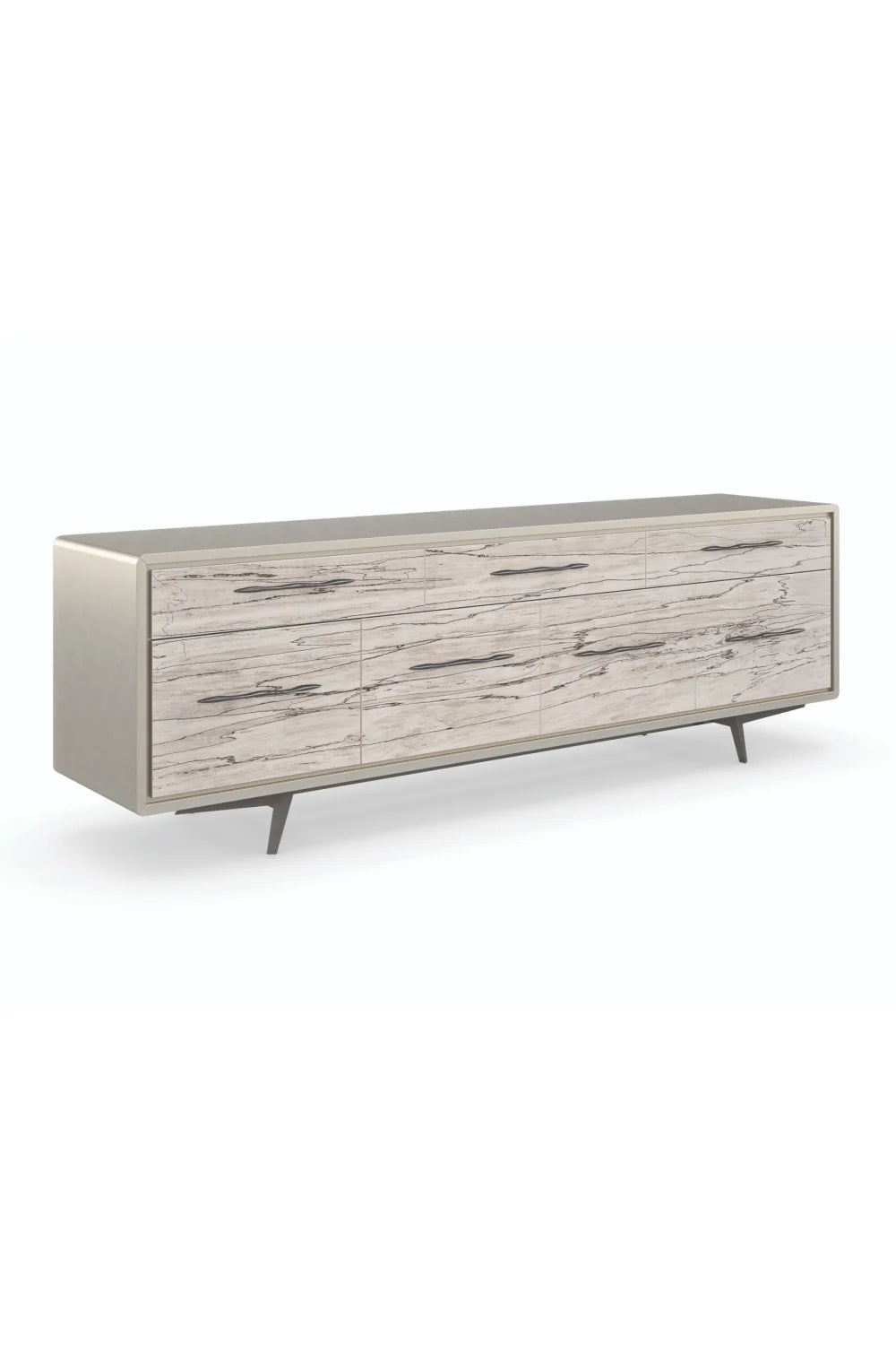 Luxury Spalted Maple 4-Door Sideboard European Style for Villa