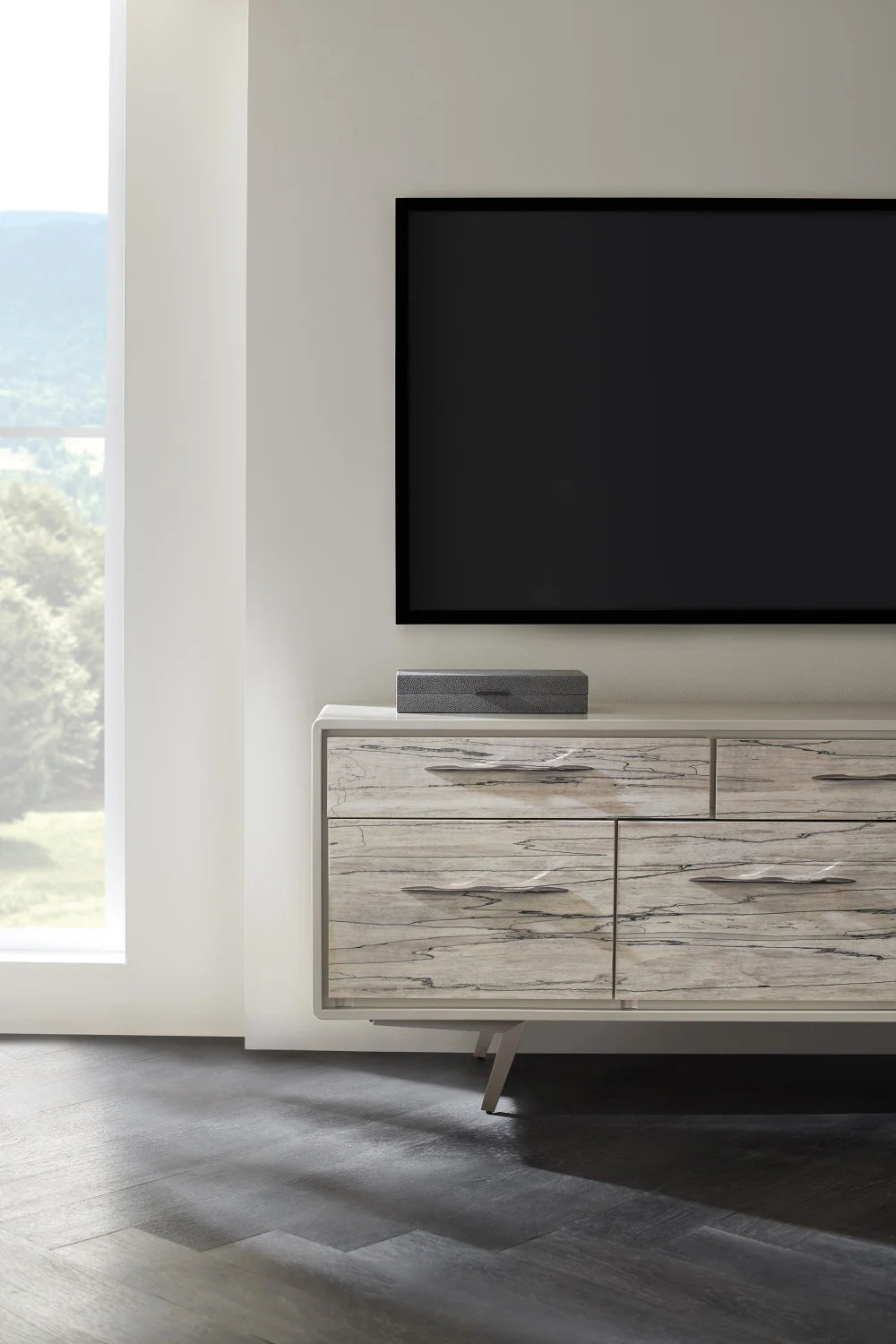 Luxury Spalted Maple 4-Door Sideboard European Style for Villa