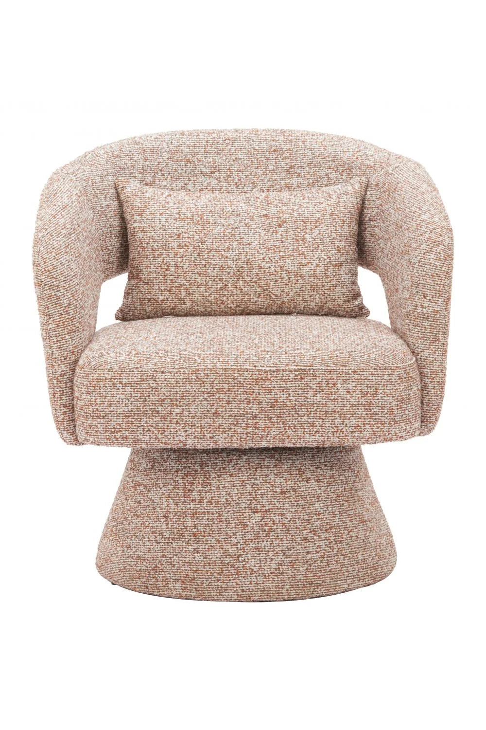 Luxury Speckled Brown Shearling Swivel Chair Modern Italian Style for Villa