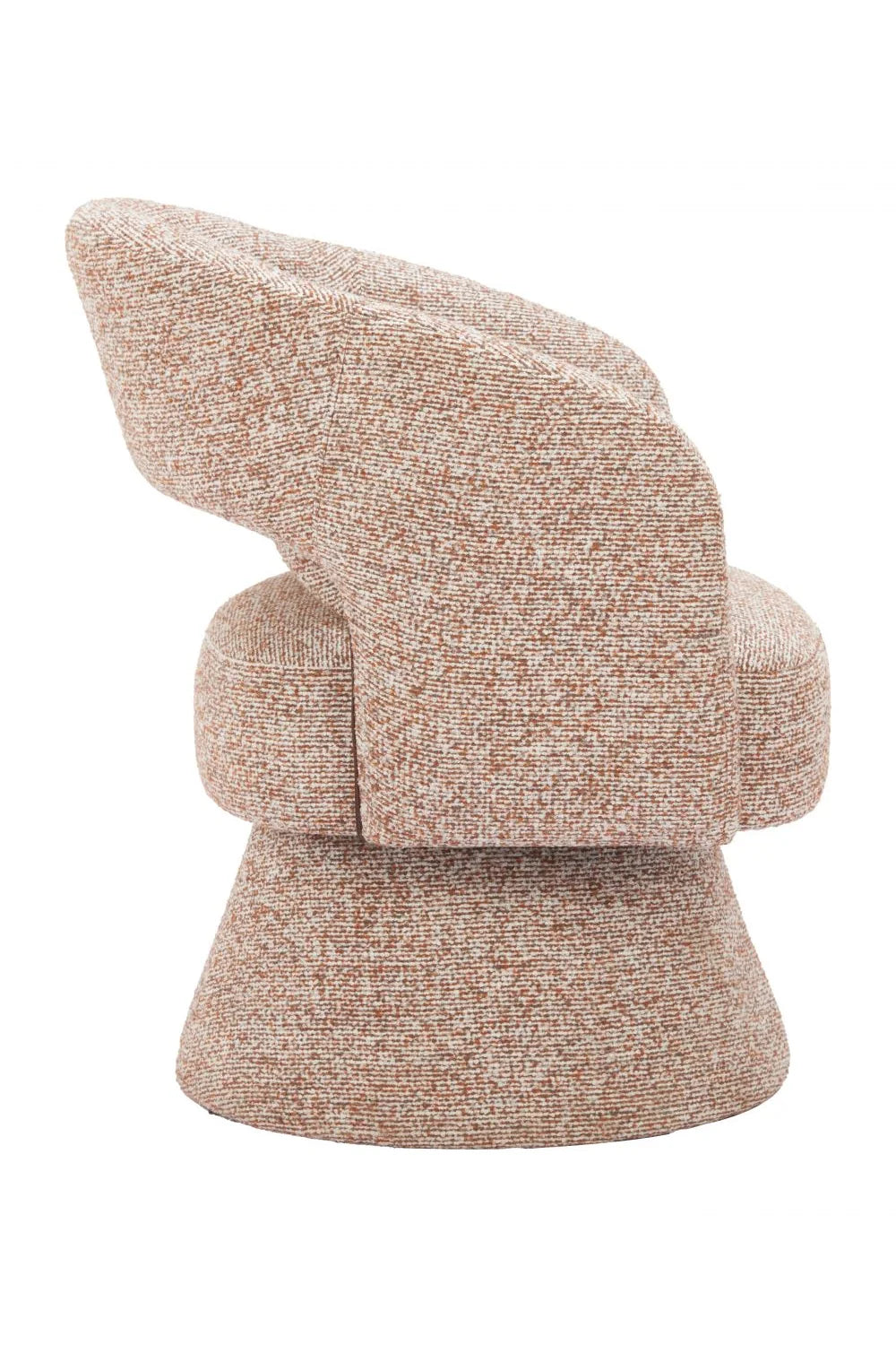 Luxury Speckled Brown Shearling Swivel Chair Modern Italian Style for Villa