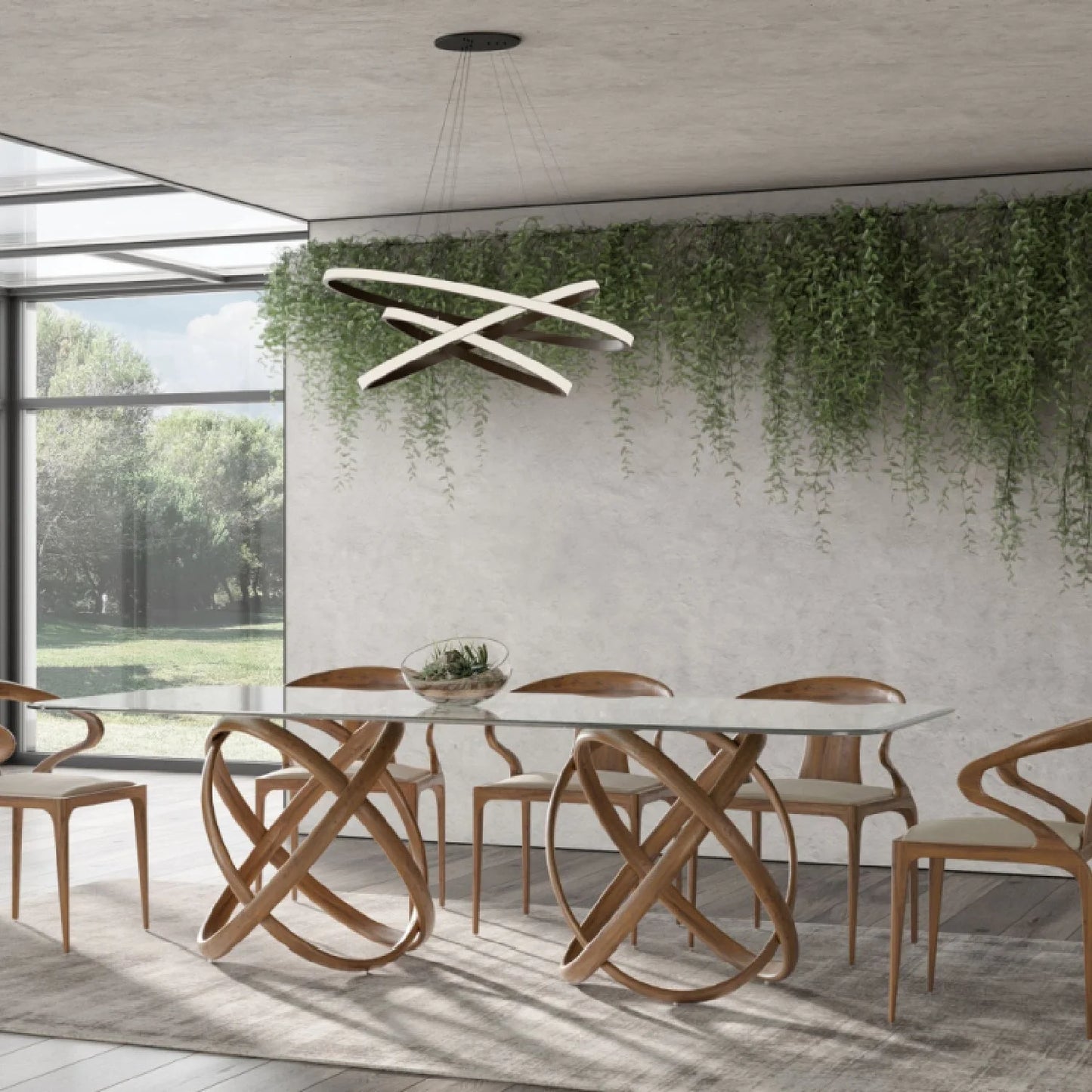 Luxury Spherical Base Rectangular Dining Table Modern Italian Style for Villa