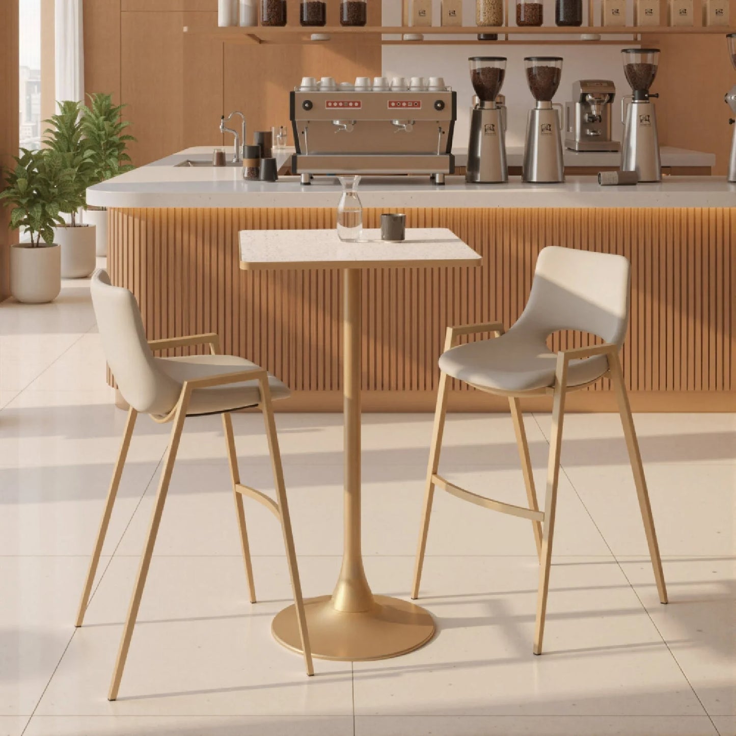 Luxury Spot Square Terrazzo Bar Table Modern Italian Style for Villa