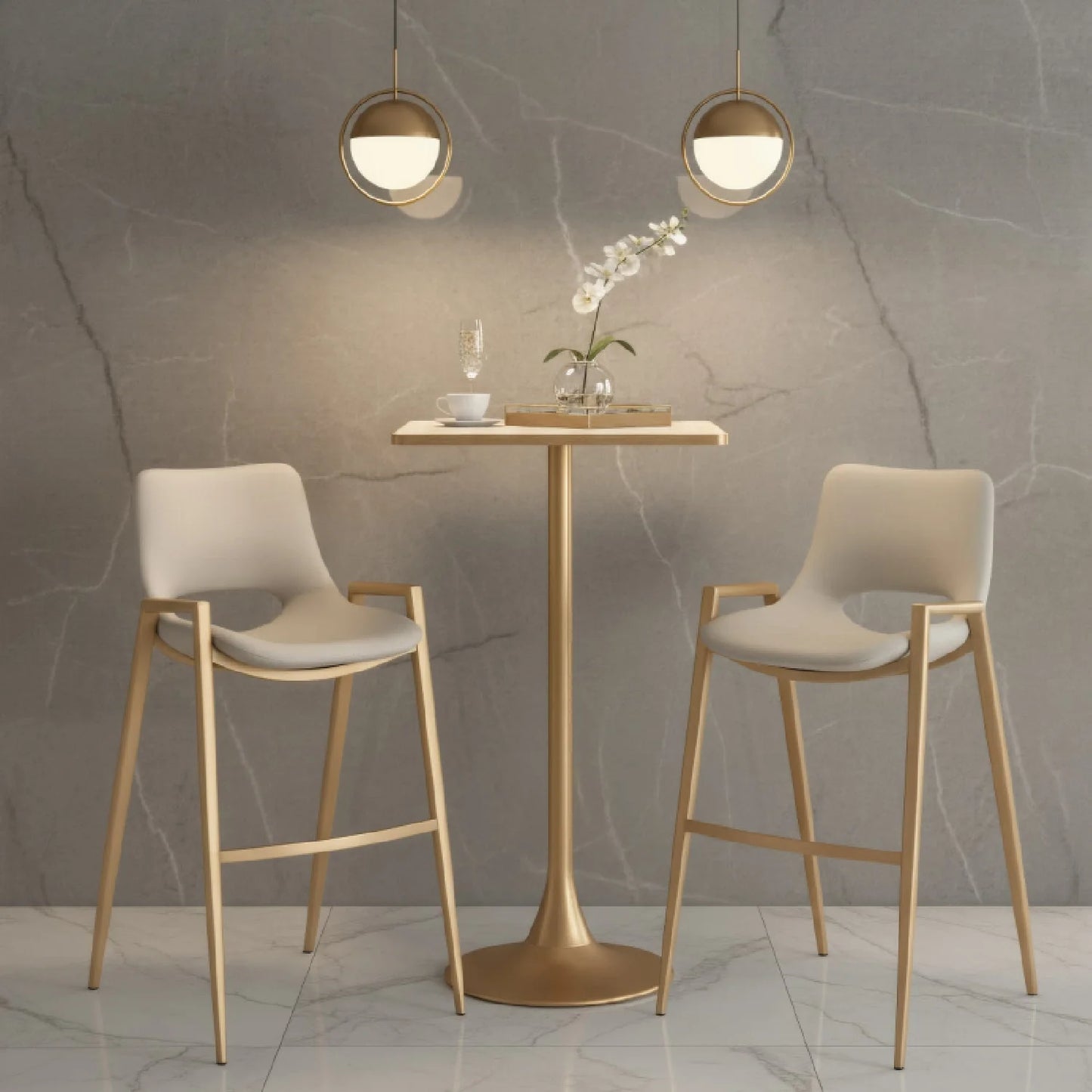 Luxury Spot Square Terrazzo Bar Table Modern Italian Style for Villa