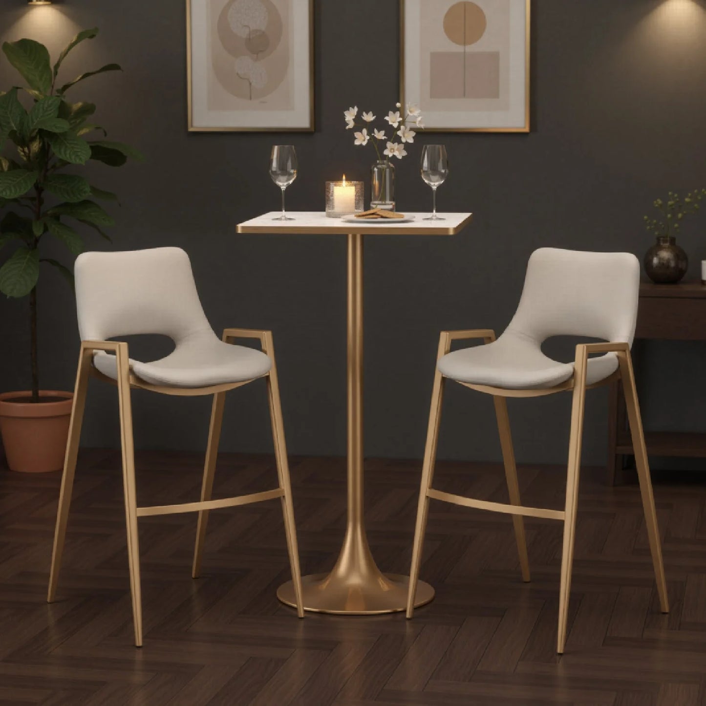 Luxury Spot Square Terrazzo Bar Table Modern Italian Style for Villa