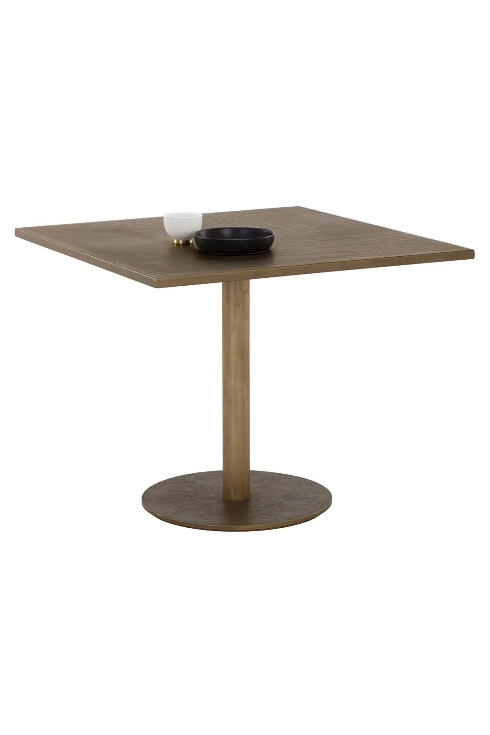 Luxury Square Antique Brass Bistro Table Modern Italian Style for Villa