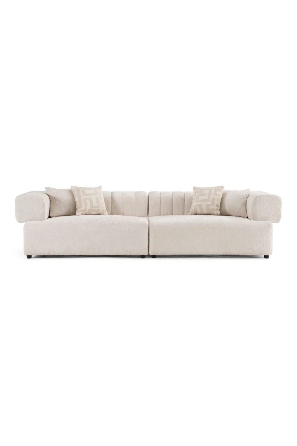 Luxury Square-Armed 2-Piece Sofa Modern Italian Style for Villa
