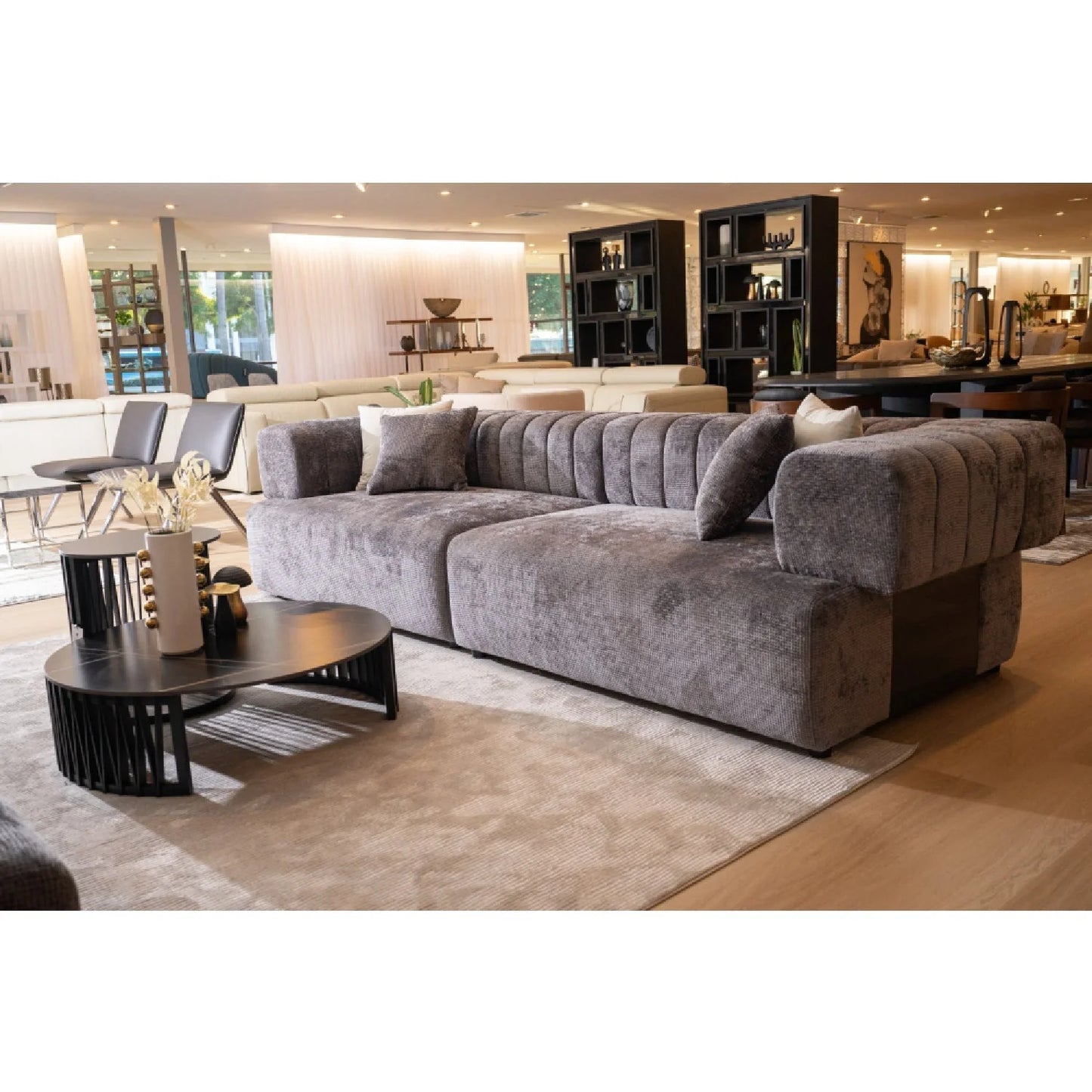 Luxury Square-Armed 2-Piece Sofa Modern Italian Style for Villa