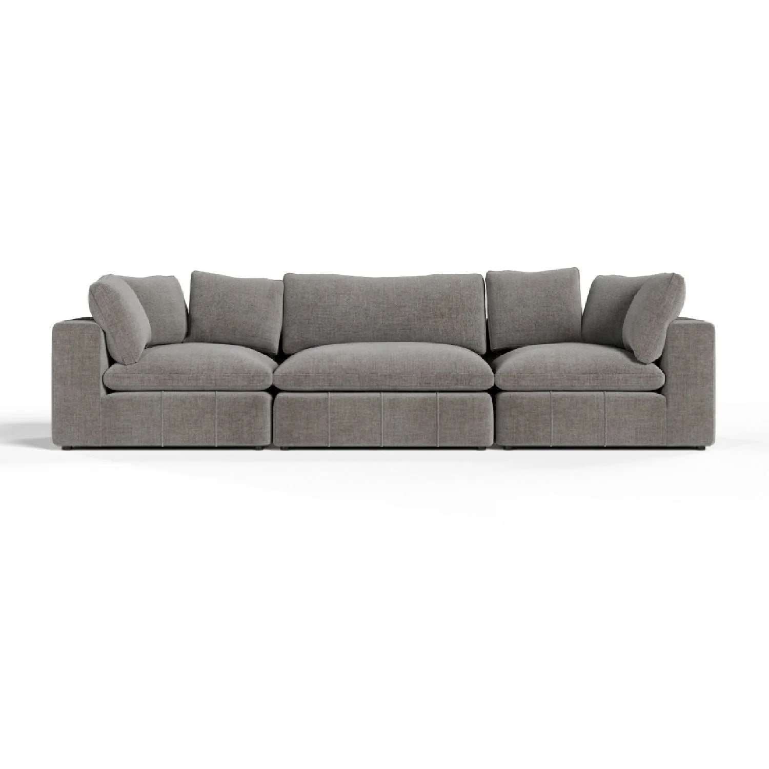 Luxury Square-Armed Fabric Sectional Sofa Modern Italian Style for Villa