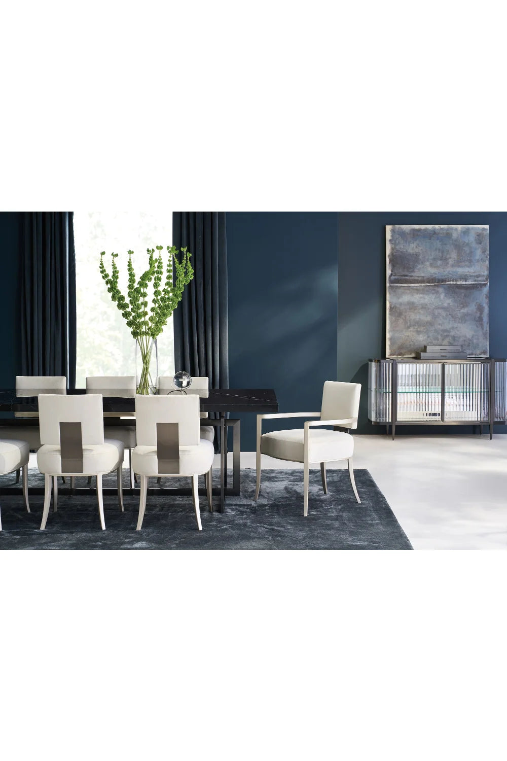 Luxury Square Back Fabric Modern Dining Chair European Style for Villa