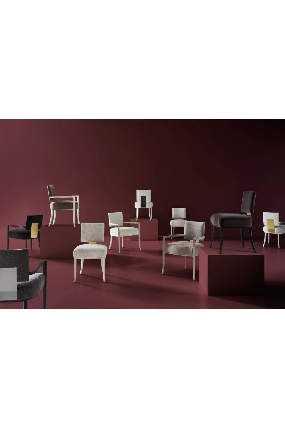 Luxury Square Back Fabric Modern Dining Chair European Style for Villa