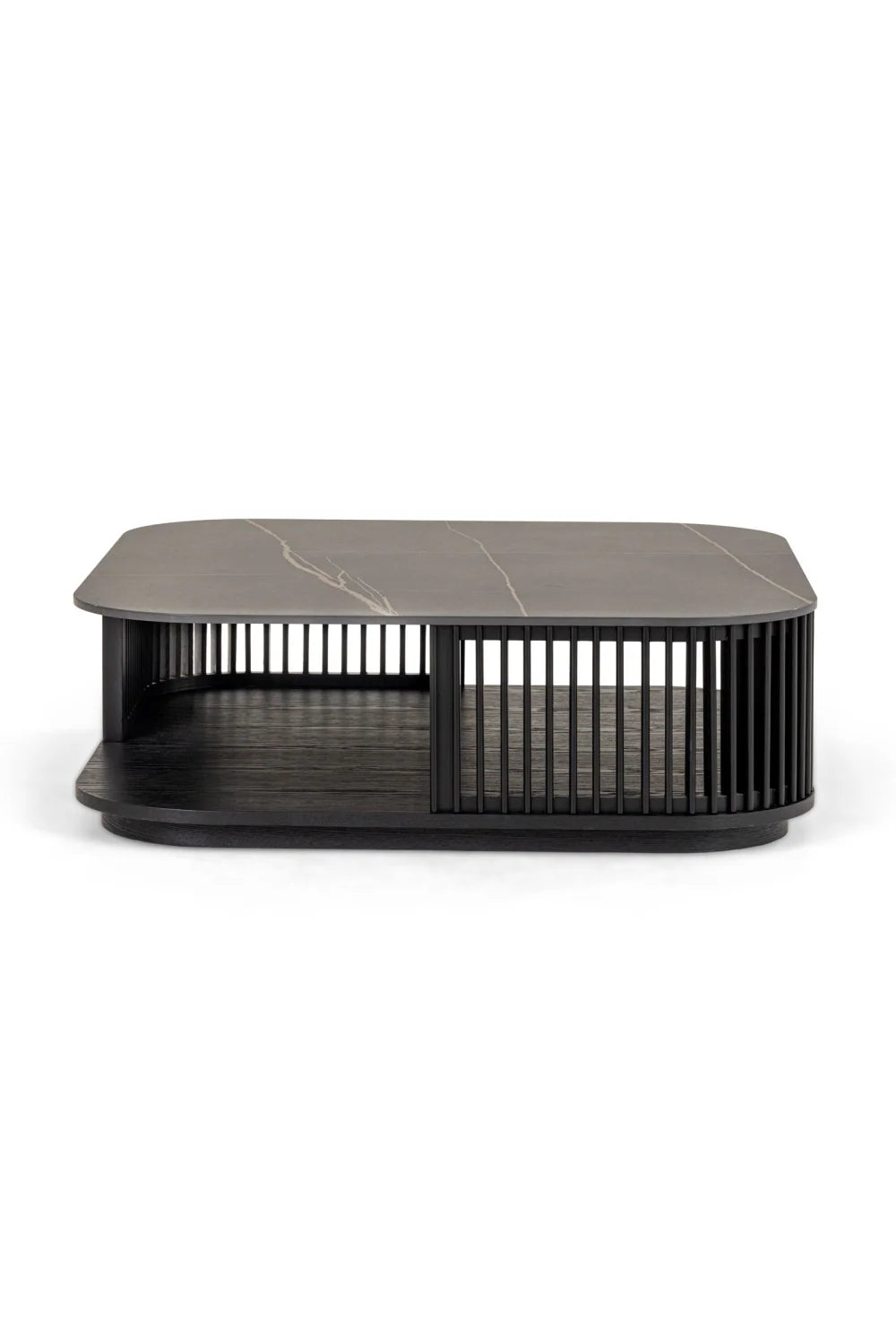 Luxury Square Black Ceramic Coffee Table Modern Italian Style for Villa