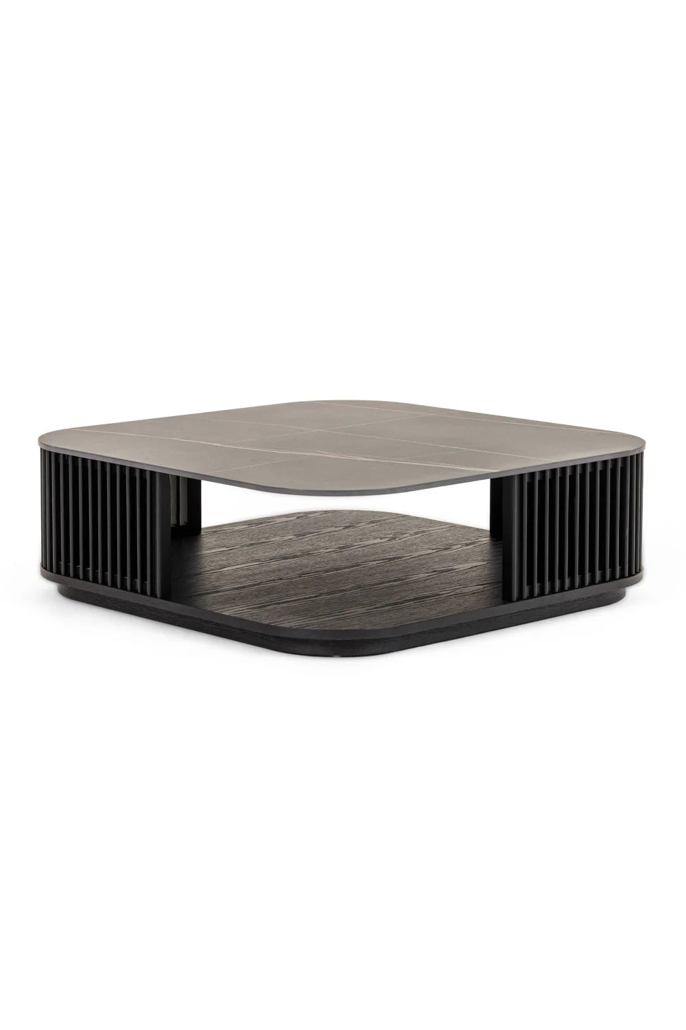 Luxury Square Black Ceramic Coffee Table Modern Italian Style for Villa