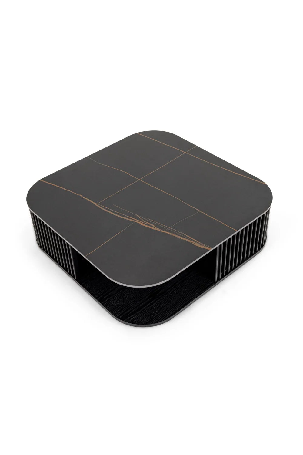 Luxury Square Black Ceramic Coffee Table Modern Italian Style for Villa