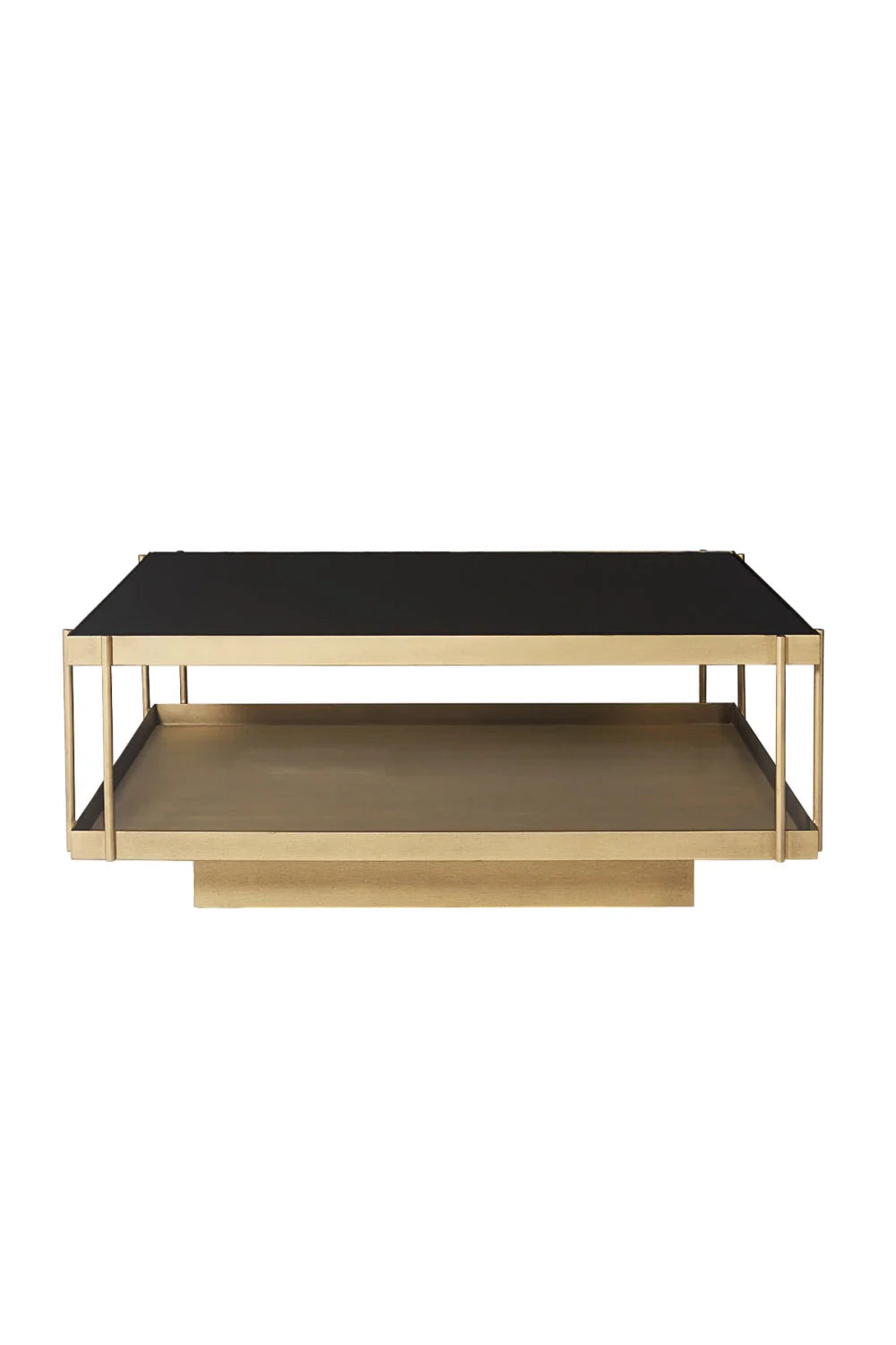 Luxury Square Black Glass Coffee Table Modern Italian Style for Villa