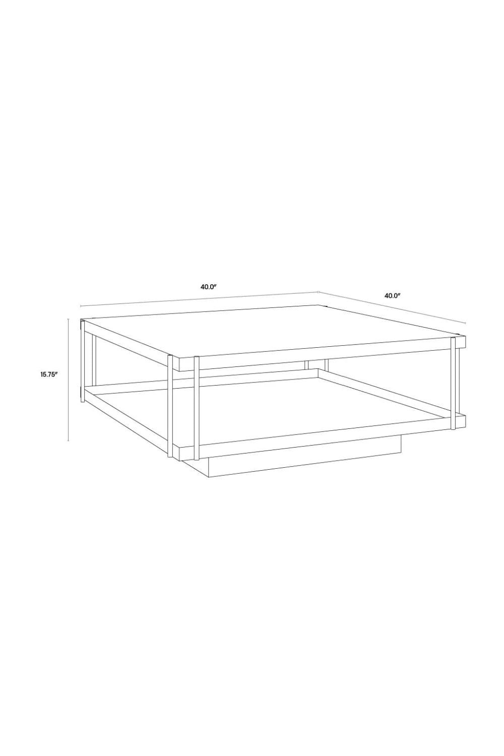 Luxury Square Black Glass Coffee Table Modern Italian Style for Villa
