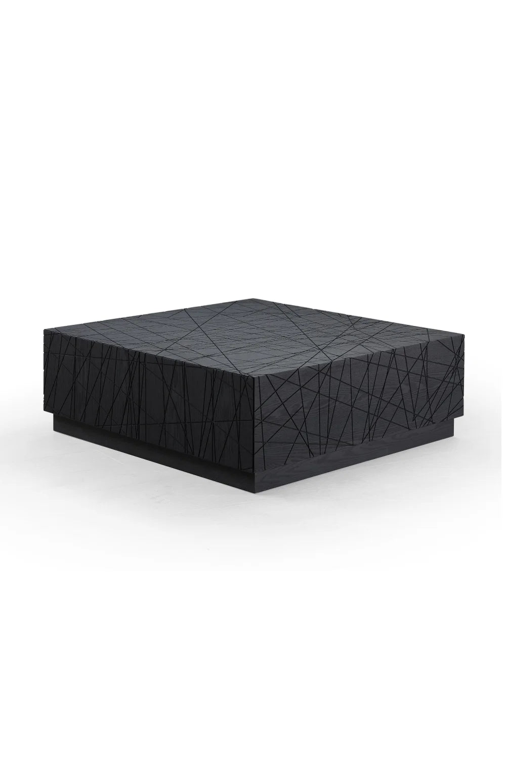 Luxury Square Black Oak Coffee Table Modern Italian Style for Villa