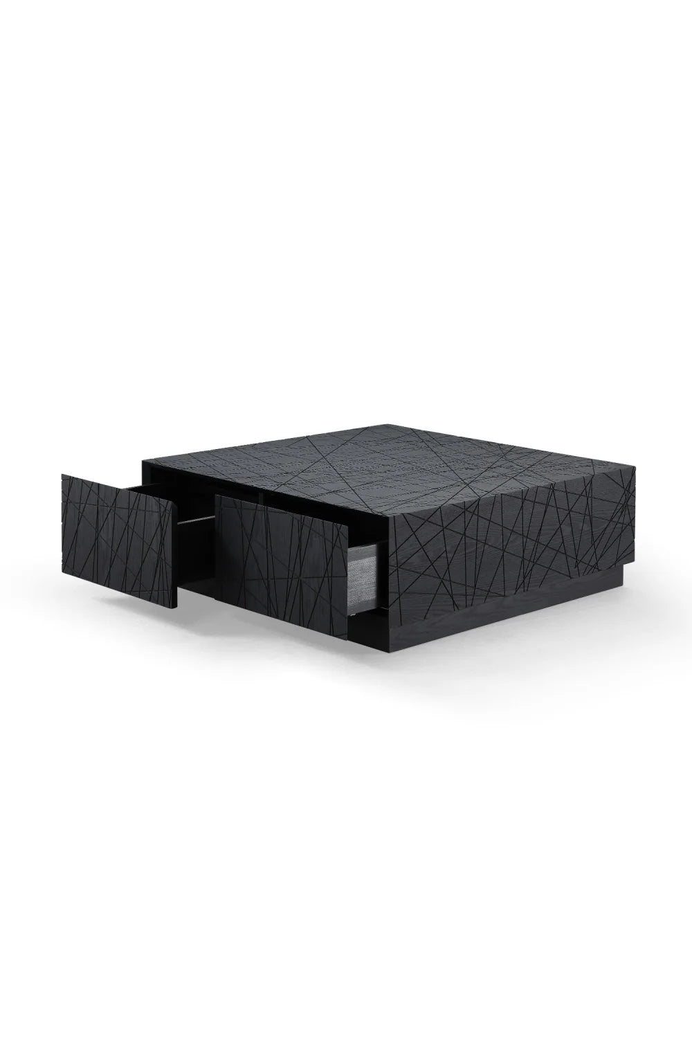 Luxury Square Black Oak Coffee Table Modern Italian Style for Villa