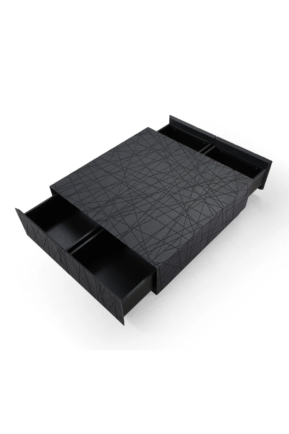 Luxury Square Black Oak Coffee Table Modern Italian Style for Villa