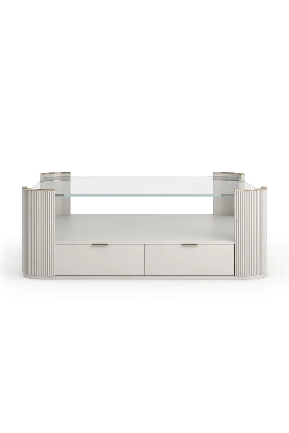 Luxury Square Glass Coffee Table Modern Italian Style for Villa