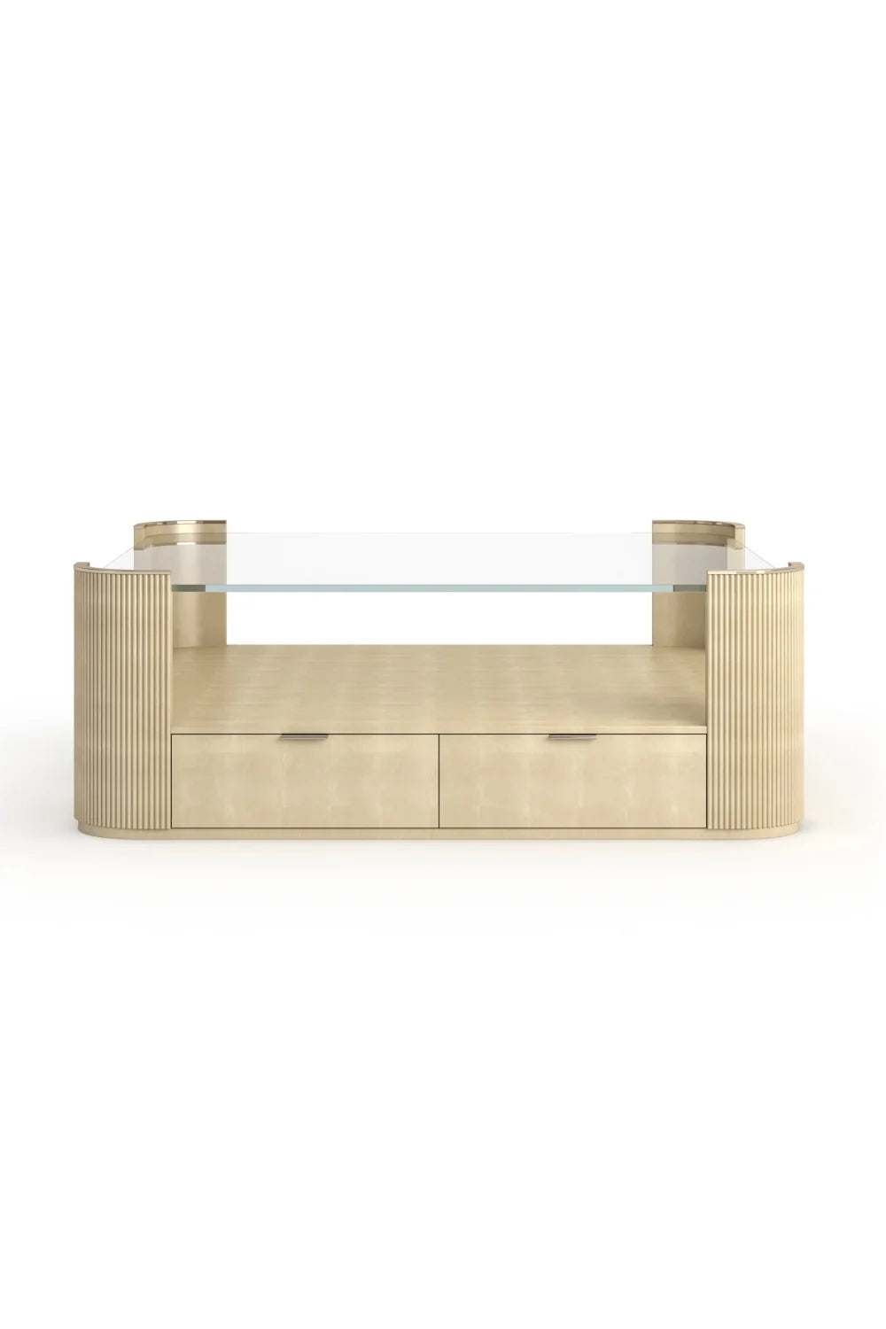 Luxury Square Glass Coffee Table Modern Italian Style for Villa