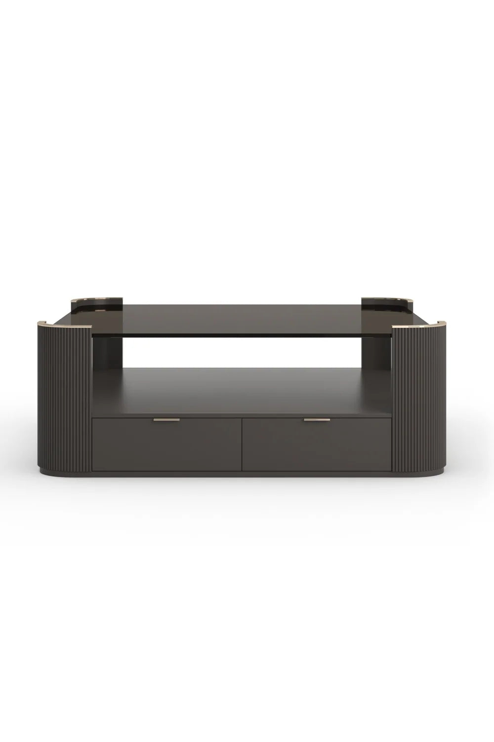 Luxury Square Glass Coffee Table Modern Italian Style for Villa