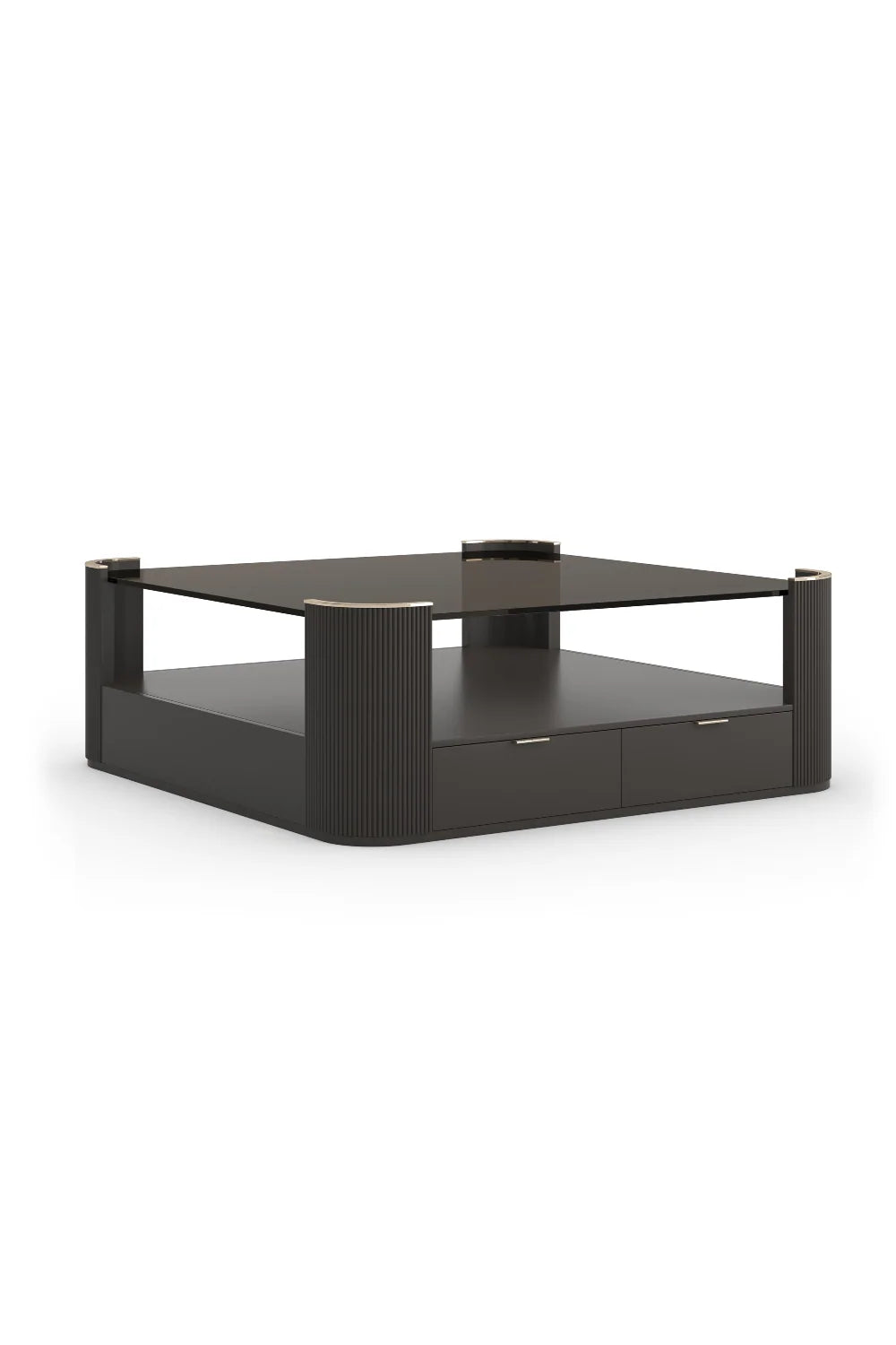 Luxury Square Glass Coffee Table Modern Italian Style for Villa